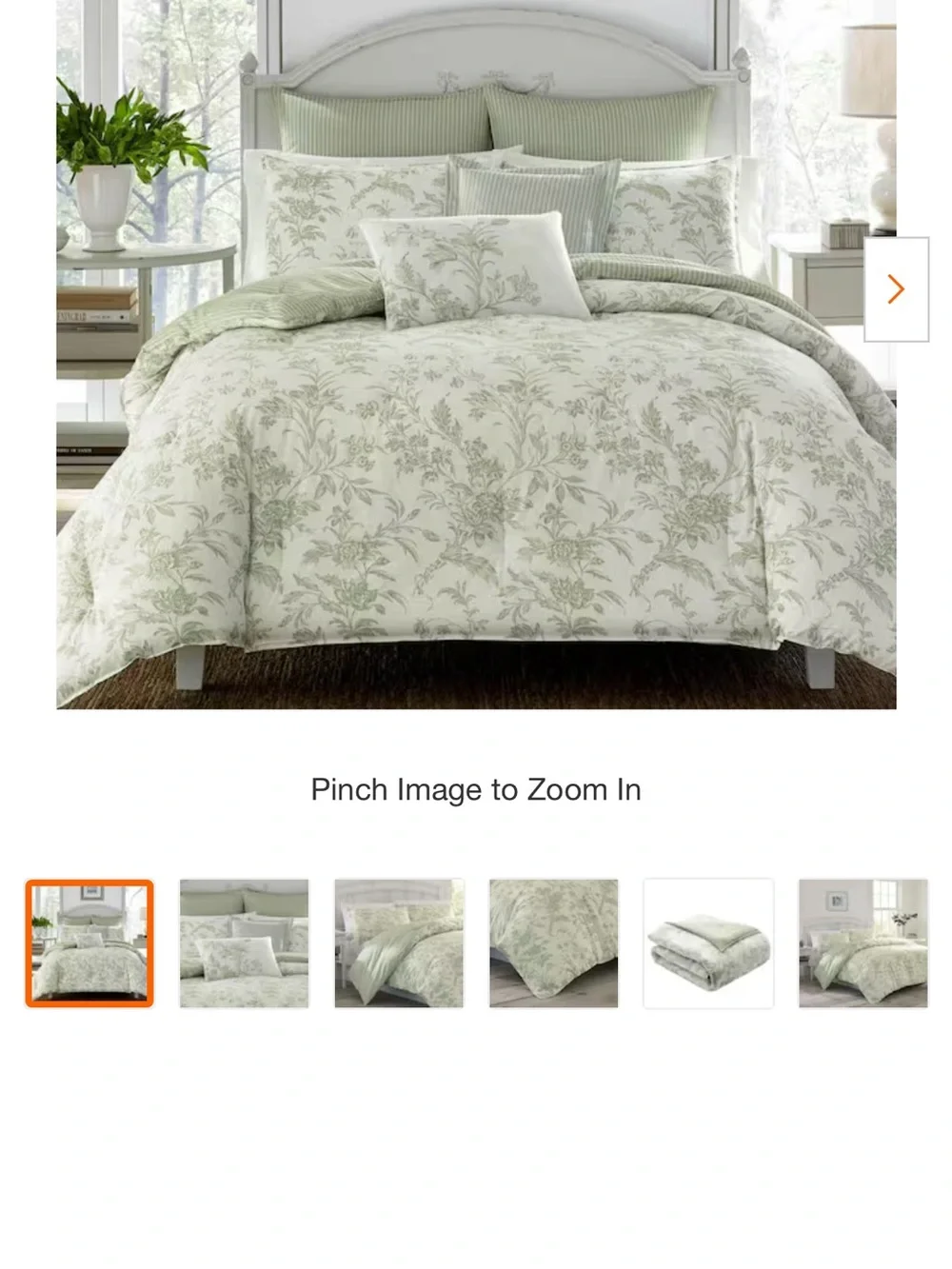 Laura Ashley Sage Floral Duvet Cover with Striped Reverse
